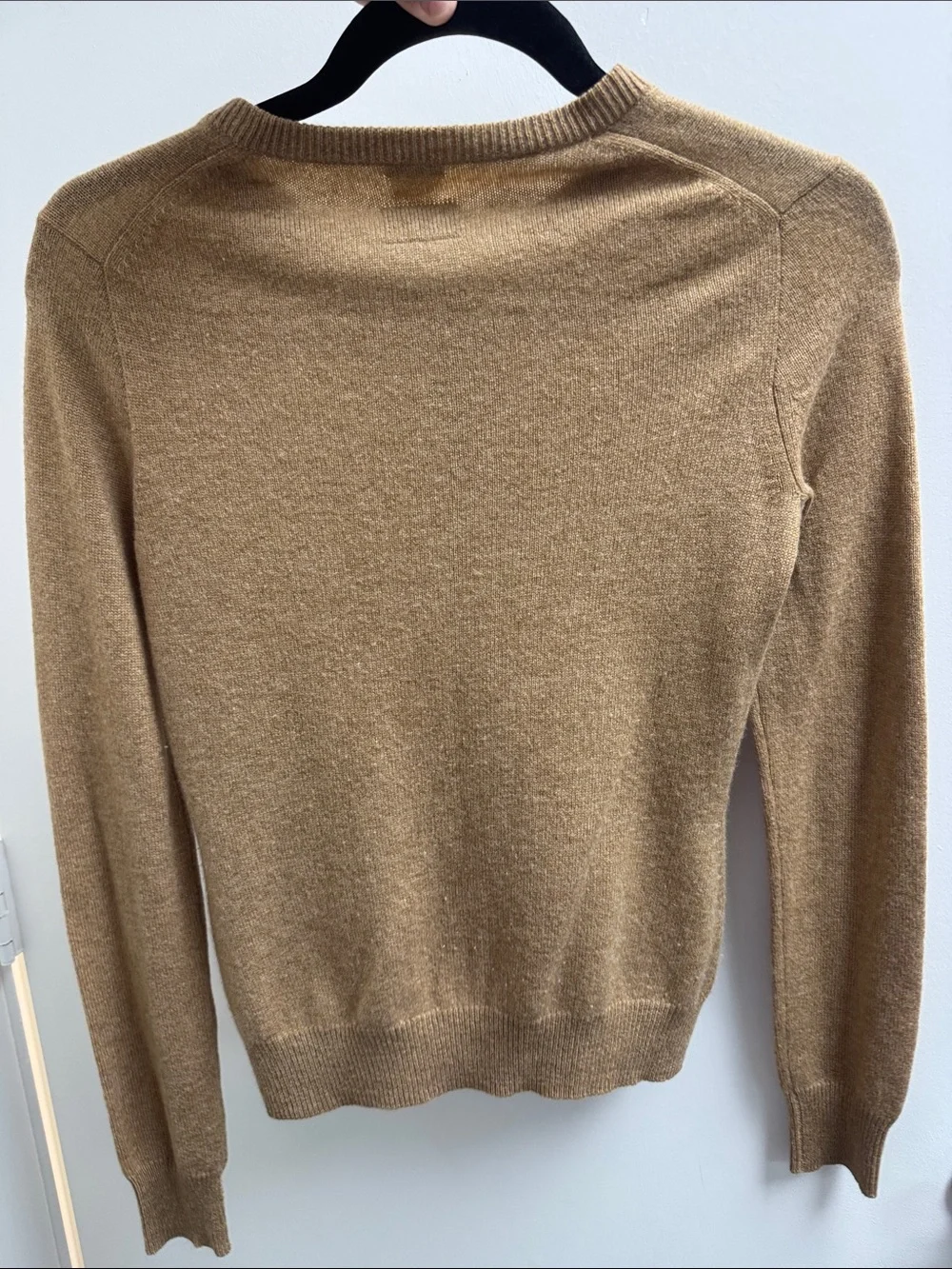J. Crew Vintage 100% Cashmere Camel Colored Button Up Cardigan Sweater Top Lux